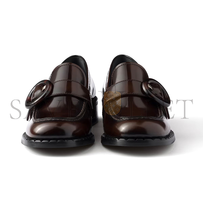 PRADA BRUSHED LEATHER LOAFERS 1D979N